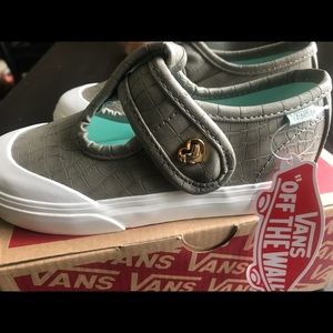 toddler vans girl “croc” skin slip ons